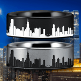 Tungsten Chicago Skyline Ring