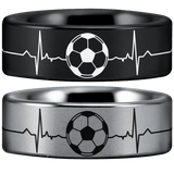 Tungsten Soccer Lifeline Ring