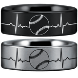 Tungsten Baseball Lifeline Ring
