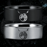 Tungsten Taurus Zodiac Ring (8mm)