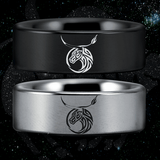 Tungsten Taurus Zodiac Ring (8mm)