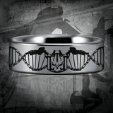 Silver Tungsten Biker for Life Ring