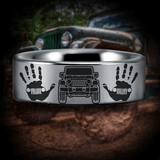Silver Tungsten Jeepaholic Ring