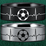 Tungsten Soccer Lifeline Ring