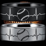 Tungsten Baseball Lifeline Ring