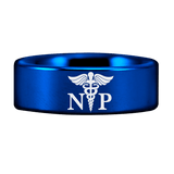 Nurse Practitioner Tungsten Carbide Ring (Blue)