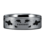 Silver Tungsten Paintball Ring
