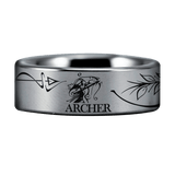 Silver Tungsten Toxophilite Ring