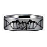 Silver Tungsten Biker for Life Ring
