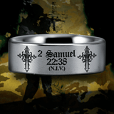 Silver Tungsten 2 Samuel 22:38 Ring