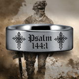 Tungsten Psalm 144:1 Ring