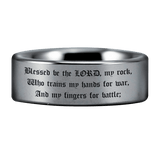 Tungsten Psalm 144:1 Ring