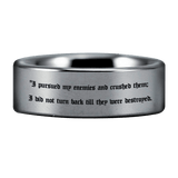 Silver Tungsten 2 Samuel 22:38 Ring