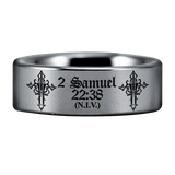 Silver Tungsten 2 Samuel 22:38 Ring