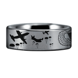 Silver Tungsten Paratrooper Ring