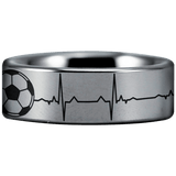 Tungsten Soccer Lifeline Ring