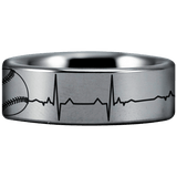 Tungsten Baseball Lifeline Ring