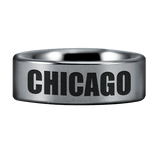 Tungsten Chicago Skyline Ring