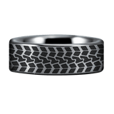 Silver Tungsten Racing Tire Ring