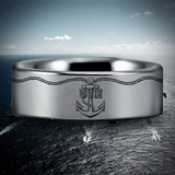 Silver Tungsten USN Ring