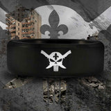 French Hunter Cross Knife Tungsten Carbide Ring