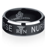 Black Tungsten Registered Nurse Ring - Friends of Irony LLC