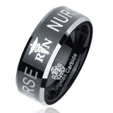 Black Tungsten Registered Nurse Ring - Friends of Irony LLC