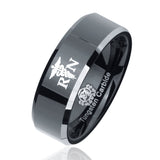 Black Tungsten Registered Nurse Logo Ring - Friends of Irony LLC