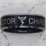 Black Tungsten Chiropractor Ring - Friends of Irony LLC