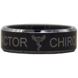 Black Tungsten Chiropractor Ring - Friends of Irony LLC