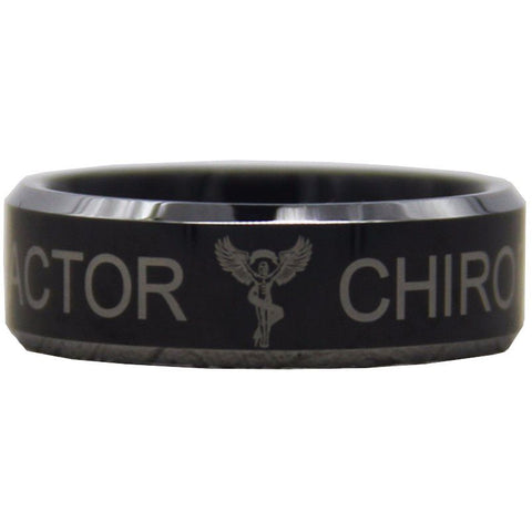 Black Tungsten Chiropractor Ring - Friends of Irony LLC