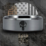 Silver Tungsten Hunter Ring