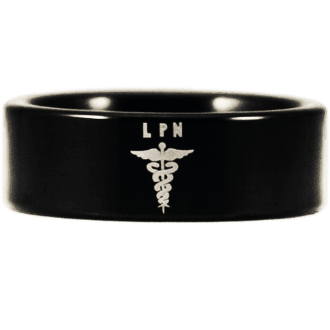 Black Tungsten Licensed Practical Nurse Ring - Friends of Irony LLC