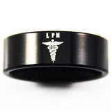 Black Tungsten Licensed Practical Nurse Ring - Friends of Irony LLC
