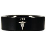 Black Tungsten Licensed Vocational Nurse Ring - Friends of Irony LLC