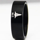 Black Tungsten Licensed Vocational Nurse Ring - Friends of Irony LLC