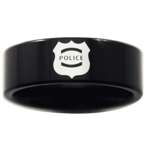 Black Tungsten Police Ring - Friends of Irony LLC