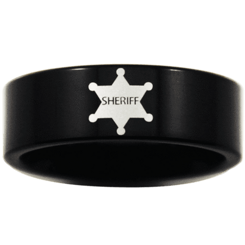 Black Tungsten Sheriff Ring - Friends of Irony LLC