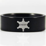 Black Tungsten Sheriff Ring - Friends of Irony LLC