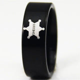 Black Tungsten Sheriff Ring - Friends of Irony LLC