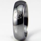 Silver Tungsten Slim Firefighter's Ring