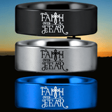 Tungsten Faith Over Fear Cross Ring