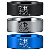 Tungsten Faith Over Fear Cross Ring