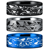 Tungsten Birds And Branches Ring