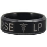 Black Tungsten Licensed Practical Nurse New Logo Ring - Friends of Irony LLC