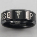 Black Tungsten Licensed Practical Nurse New Logo Ring - Friends of Irony LLC