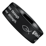 Tungsten Philippians 4:13 Ring
