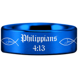 Tungsten Philippians 4:13 Ring