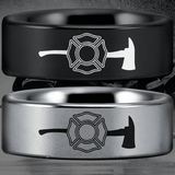 Tungsten Firefighter's Axe Ring