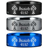 Tungsten Isaiah 41:10 Ring